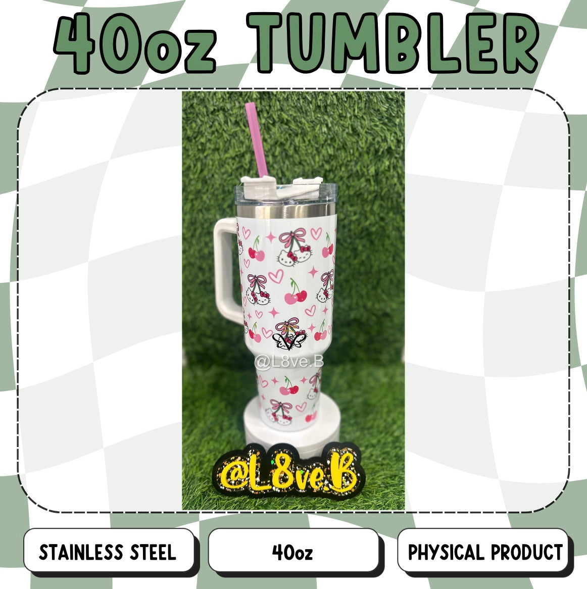 Hk with Cherries 40oz Tumbler