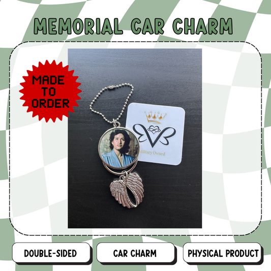 Memorial Car Charm - Angel Wings