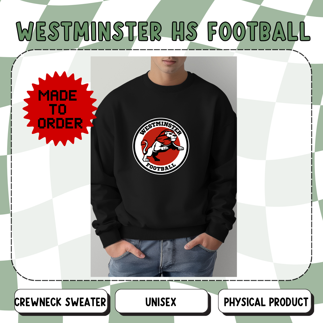 WHS Football Unisex Crewneck Sweater