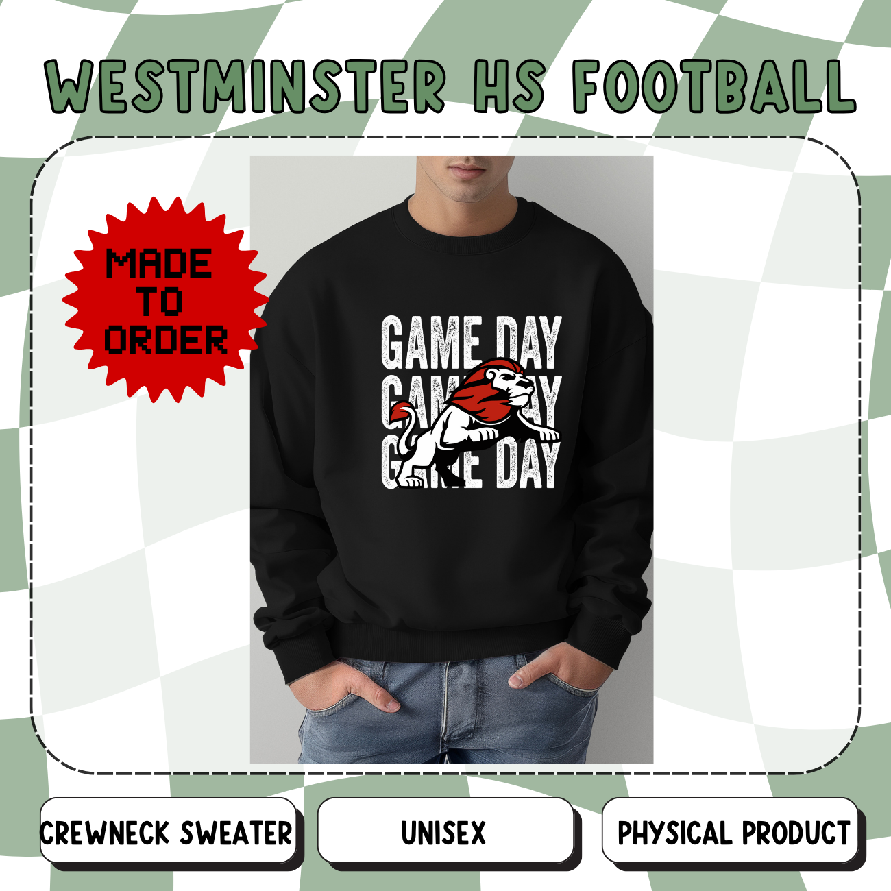 WHS Football Game Day Unisex Crewneck Sweater