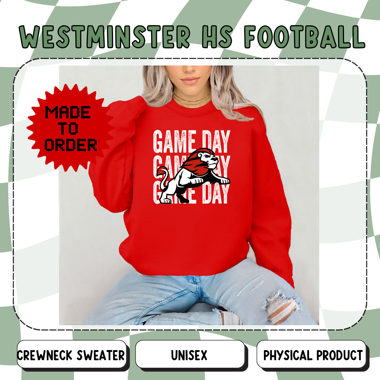 WHS Football Game Day Unisex Crewneck Sweater