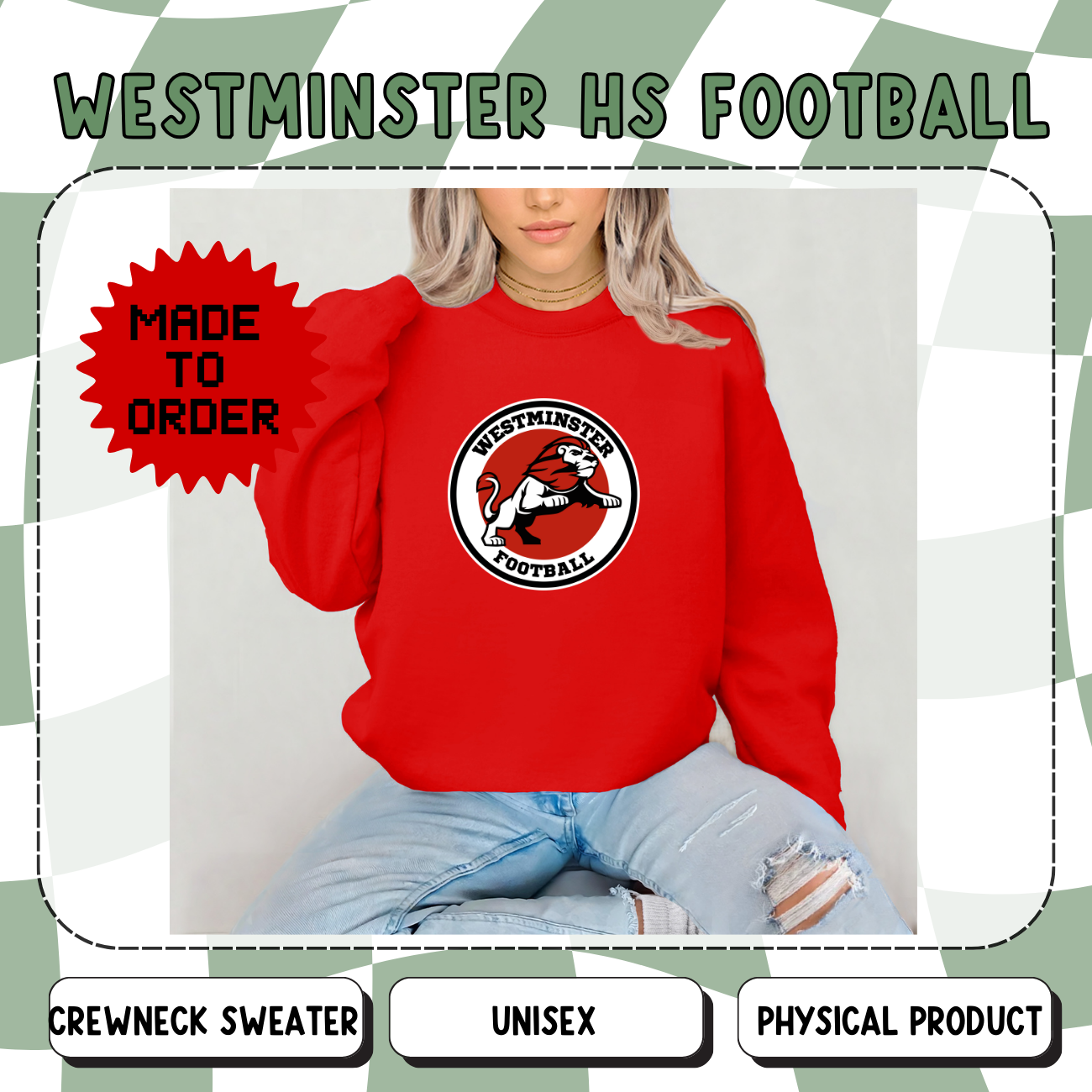 WHS Football Unisex Crewneck Sweater