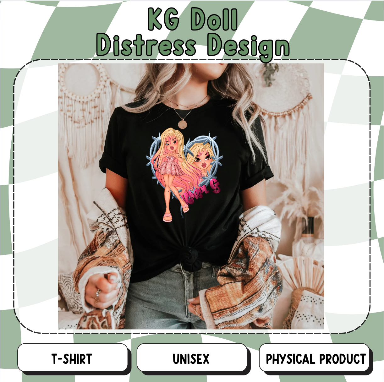 KG Doll Distressed Design Unisex T-Shirt