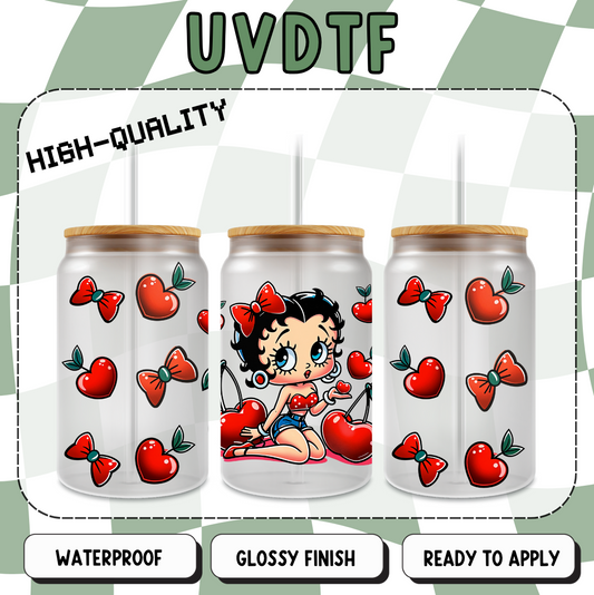 Betty B o o p with Cherries UVDTF Wrap